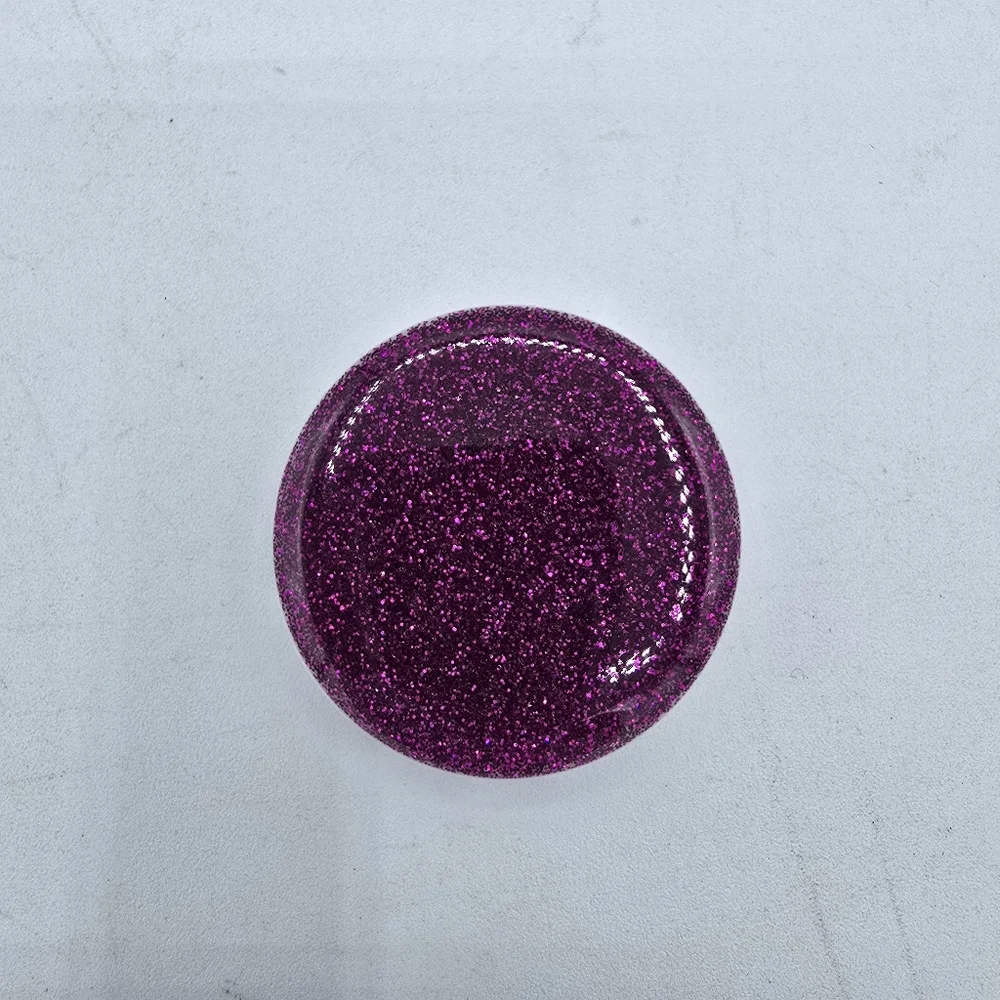 Glittery Purple Round Cellphone Stand